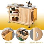 YITAHOME Outdoor Grill Table with Storage Cabinet