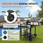 Outdoor BBQ Dining Cart with Wheels and Shelves