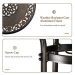 VINGLI Bar Height Outdoor Patio Table with Umbrella