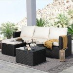 SUNLEI 3-Piece Patio Sofa Set with Cushions