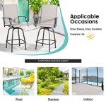 Taupe 4-Piece Patio Swivel Bar Stool Set