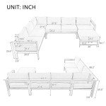 7 Piece Outdoor U-Shaped Patio Sofa Set