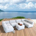 7-Piece Cloud Gray Patio Sectional Conversation Set