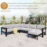 7 Piece Outdoor U-Shaped Patio Sofa Set