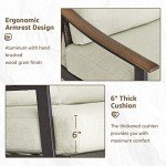 Wicker Backrest Patio Sofa with Cushions