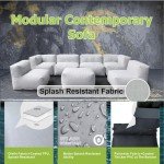 7-Piece Cloud Gray Patio Sectional Conversation Set