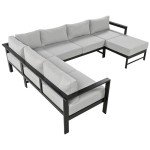 7 Piece Outdoor U-Shaped Patio Sofa Set