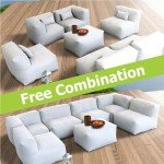 7-Piece Cloud Gray Patio Sectional Conversation Set