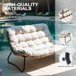Crestlive All-Weather Rattan Patio Loveseat - Beige
