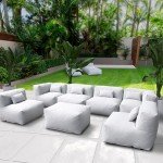 7-Piece Cloud Gray Patio Sectional Conversation Set