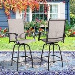 Taupe 4-Piece Patio Swivel Bar Stool Set