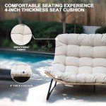 Crestlive All-Weather Rattan Patio Loveseat - Beige