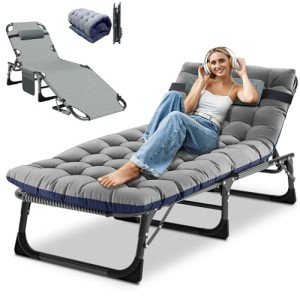 DoCred Adjustable Folding Chaise Lounge Chair
