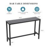 Patio Bar Table with Weatherproof Steel Frame