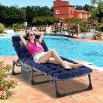DoCred Adjustable Folding Chaise Lounge Chair
