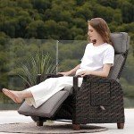 Grand Patio Adjustable Outdoor Recliner Chair with Table