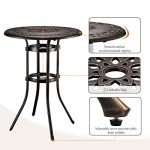 VINGLI Bar Height Outdoor Patio Table with Umbrella