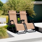 Adjustable Zero Gravity Lounge Chair Set - Beige
