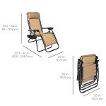 Adjustable Zero Gravity Lounge Chair Set - Beige