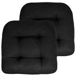 Comfortable Black Patio Chair Cushions, 2-Pack