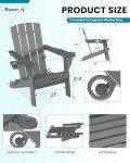 SUUNYN Folding Adirondack Chair with Cup Holders