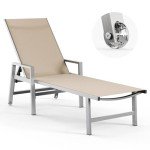 Adjustable Patio Chaise Lounge Chair with Wheels