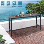 Patio Bar Table with Weatherproof Steel Frame