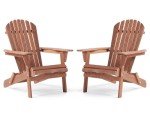 Set of 2 Wooden Folding Adirondack Chairs