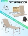 Adjustable Patio Chaise Lounge Chair with Wheels