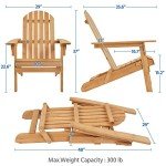 Folding Adirondack Chair Set - Weather Resistant