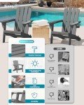SUUNYN Folding Adirondack Chair with Cup Holders