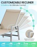 Adjustable Patio Chaise Lounge Chair with Wheels