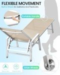 Adjustable Patio Chaise Lounge Chair with Wheels