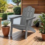 Gray All-Weather HDPE Adirondack Patio Chair