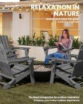 SUUNYN Folding Adirondack Chair with Cup Holders