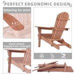 Set of 2 Wooden Folding Adirondack Chairs