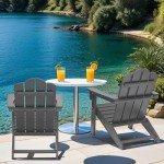 Gray All-Weather HDPE Adirondack Patio Chair