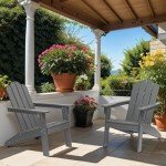 Gray All-Weather HDPE Adirondack Patio Chair