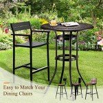 VINGLI Bar Height Outdoor Patio Table with Umbrella