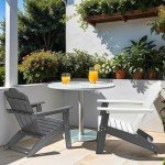 Gray All-Weather HDPE Adirondack Patio Chair