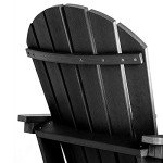 SERWALL Black Adirondack Chair for Outdoor Relaxation