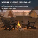 Set of 2 Black Adirondack Chairs for Outdoors