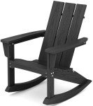 KINGYES Modern Rocking Adirondack Chair - Black