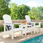 Set of 2 All-Weather Adirondack Chairs - White