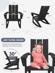 KINGYES Modern Rocking Adirondack Chair - Black