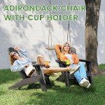 Set of 2 Black Adirondack Chairs for Outdoors