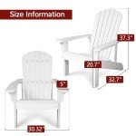 Set of 2 All-Weather Adirondack Chairs - White