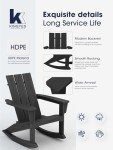 KINGYES Modern Rocking Adirondack Chair - Black
