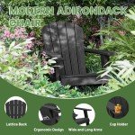Set of 2 Black Adirondack Chairs for Outdoors