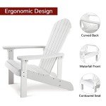 Set of 2 All-Weather Adirondack Chairs - White
